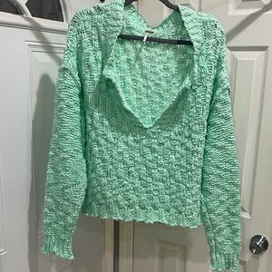 Free People Mint Green Knit Top
